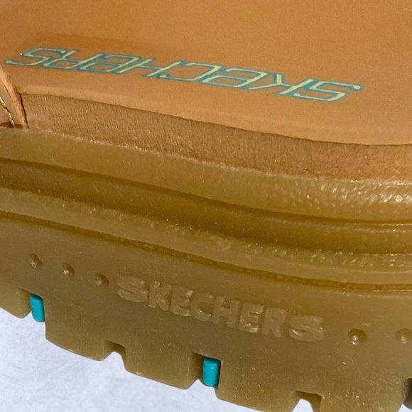 Vtg 90's Y2K Skechers Sky Jammers Wheat Tan Leather Thong Sandals Size 6 W WIDE - Picture 11 of 16